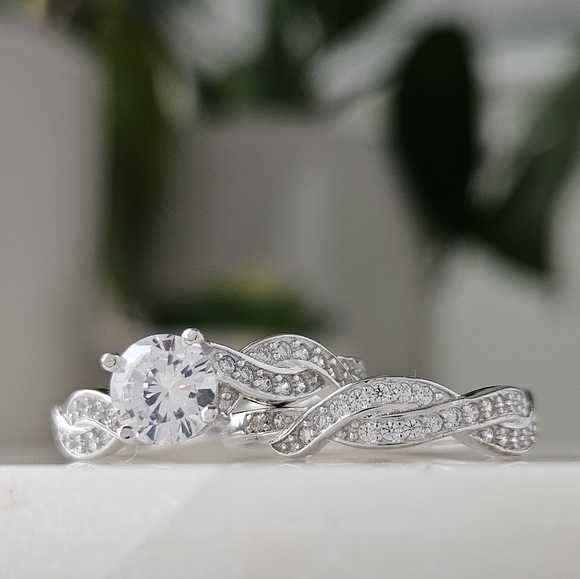 Braided Ring Set, 925 Sterling Silver size 7 - Picture 6 of 9